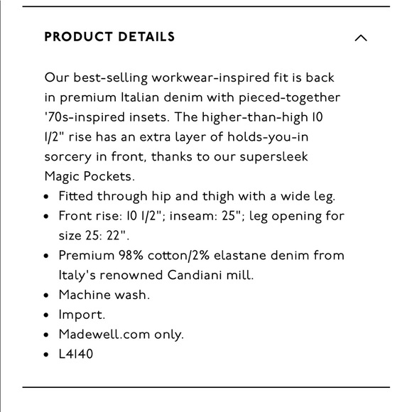 NEW • Madewell • High Waist Pieced Wide Leg Jeans - Picture 5 of 8